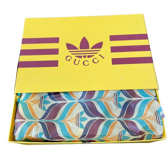 Adidas x Gucci Wedge Gazelle Platform Sneakers in White Leather US 10.5 IT 40.5 - Picture 12 of 15